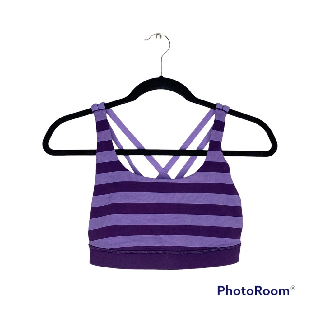 Lululemon Energy Sports Bra Purple Stripe Size 6
